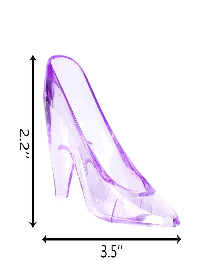 ZYFLSQ 24 Pieces Mini Plastic Cinderella Slippers 3.5 Inch Glass Heels Princess for Wedding Birthday Party Table Favors Decoration (Purple) - Image 2